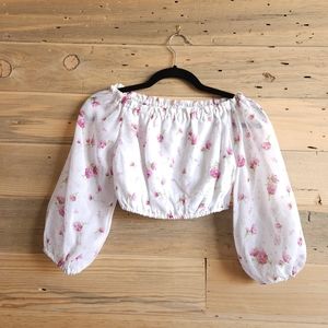 Feathers Floral Crop Top - size S